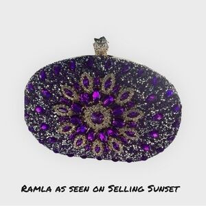 Ramla Handmade in Morocco Purple Crystal Clutch